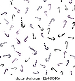 Light Pink vector seamless pattern with delicious xmas candies.