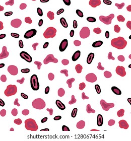 Light Pink vector seamless pattern with spheres. Glitter abstract illustration with blurred drops of rain. Design for textile, fabric, wallpapers.