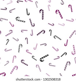 Light Pink vector seamless pattern with delicious xmas candies.