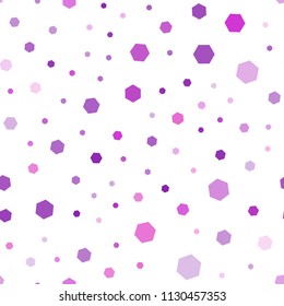 Light Pink vector seamless template in hexagonal style. Illustration with set of colorful hexagons. New design for website's poster, banner.