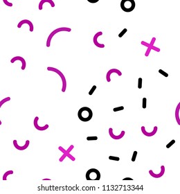 Light Pink vector seamless template with geometric lines. Colorful seamless gradient with lines and signs of maths. Template for business cards, websites.