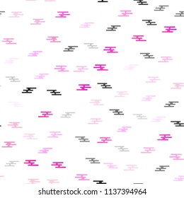 Light Pink vector seamless template with repeated sticks. Shining colored illustration with narrow lines. The pattern can be used for websites.
