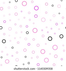 Light Pink vector seamless template with circles. Illustration with set of shining colorful abstract circles. Pattern can be used for ads, leaflets.