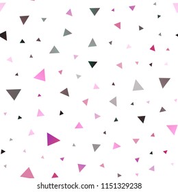 Light Pink vector seamless template with crystals, triangles. Beautiful illustration with triangles in nature style. Smart design for your business advert.