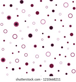 Light Pink vector seamless template with circles. Glitter abstract illustration with blurred drops of rain. Design for textile, fabric, wallpapers.