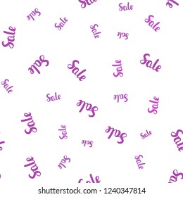 Light Pink vector seamless template with selling words. Shining colorful illustration with isolated selling prices. Backdrop for super sales on Black Friday.