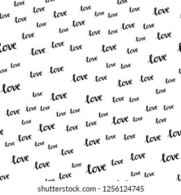 Light Pink vector seamless template with text LOVE YOU. Illustration with colorful phrase LOVE YOU in romantic style. Pattern for trendy fabric, wallpapers.