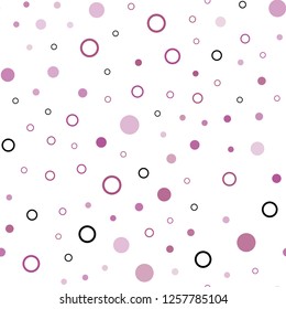 Light Pink vector seamless template with circles. Illustration with set of shining colorful abstract circles. Template for business cards, websites.