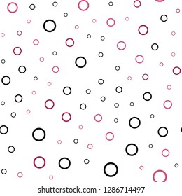 Light Pink vector seamless template with circles. Blurred bubbles on abstract background with colorful gradient. New design for ad, poster, banner of your website.