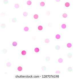 Light Pink vector seamless template with circles. Illustration with set of shining colorful abstract circles. New design for ad, poster, banner of your website.