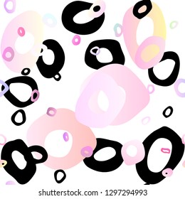 Light Pink vector seamless template with spots. Modern abstract illustration with colorful water drops. Template for business cards, websites.