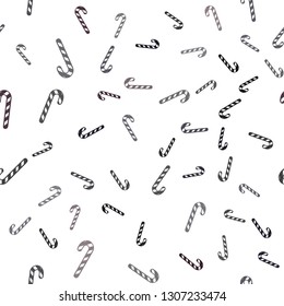 Light Pink vector seamless template with sweet christmas sticks.