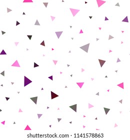 Light Pink vector seamless texture in triangular style. Glitter abstract illustration with triangular shapes. The template can be used as a background.