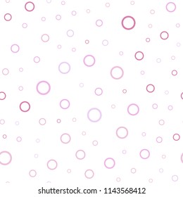 Light Pink vector seamless texture with disks. Blurred decorative design in abstract style with bubbles. Pattern can be used for beautiful websites.