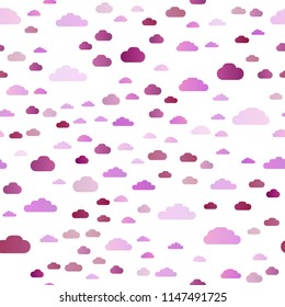 Light Pink vector seamless texture with cloudy sky. Modern illustration with colorful gradient clouds. Pattern for design of fabric, wallpapers.