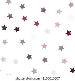 Light Pink vector seamless texture with beautiful stars. Shining colored illustration with stars. The pattern can be used for wrapping gifts.