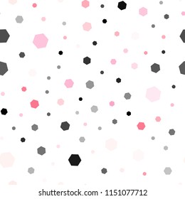 Light Pink vector seamless texture with colorful hexagons. Abstract illustration with colorful hexagons. Pattern for ads, leaflets.