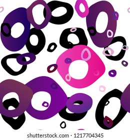 Light Pink vector seamless texture with disks. Illustration with set of shining colorful abstract circles. Design for textile, fabric, wallpapers.