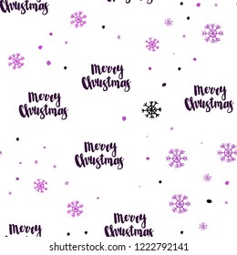 Light Pink vector seamless texture with colored snowflakes. Colorful decorative design in xmas style with snow. Pattern for design of window blinds, curtains.