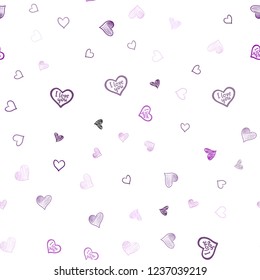 Light Pink vector seamless texture with lovely hearts. Beautiful colored illustration with hearts in celebration style. Pattern for marriage gifts, congratulations.