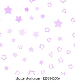 Light Pink vector seamless texture with beautiful stars. Glitter abstract illustration with colored stars. Template for business cards, websites.