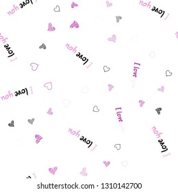 Light Pink vector seamless texture with lovely hearts. Illustration with hearts in love concept for valentine's day. Pattern can be used for valentine's ad, booklets.