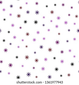 Light Pink vector seamless texture with colored snowflakes. Shining colorful illustration with snow in christmas style. Pattern for design of fabric, wallpapers.