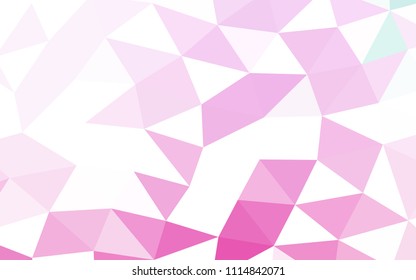 Light Pink vector shining hexagonal shining triangular. Geometric illustration in Origami style with gradient.  The template can be used as a background for cell phones.