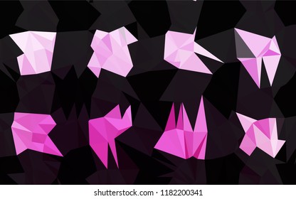Light Pink vector shining hexagonal background. Shining illustration, which consist of triangles. The best triangular design for your business.
