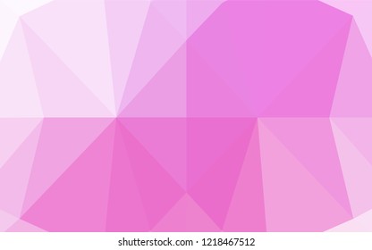 Light Pink vector shining hexagonal template. Shining illustration, which consist of triangles. A completely new template for your business design.