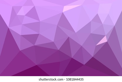 Light Pink vector shining triangular cover with a heart in a centre. Illustration in abstract style with triangles. Brand new design for your business.