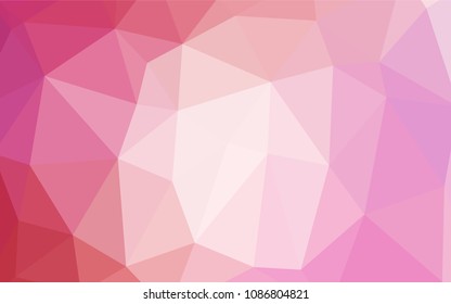 Light Pink vector shining triangular layout. Modern geometrical abstract illustration with gradient. The polygonal design can be used for your web site.
