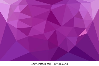 Light Pink vector shining triangular cover with a heart in a centre. A sample with polygonal shapes. Textured pattern for your backgrounds.