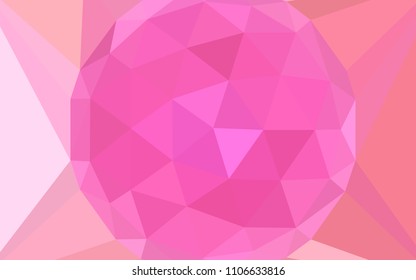 Light Pink vector shining triangular cover with a gem in a centre. Illustration in Origami style with gradient.  Template for cell phone's backgrounds.