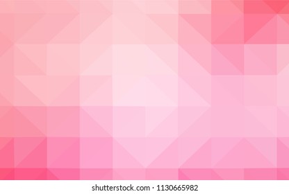 Light Pink vector shining triangular backdrop. Creative geometric illustration in Origami style with gradient. A new texture for your web site.