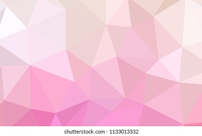 Light Pink vector shining triangular cover. Elegant bright polygonal illustration with gradient. New template for your brand book.