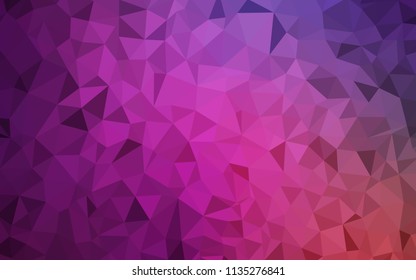 Light Pink vector shining triangular cover. Colorful illustration in abstract style with triangles. Triangular pattern for your design.