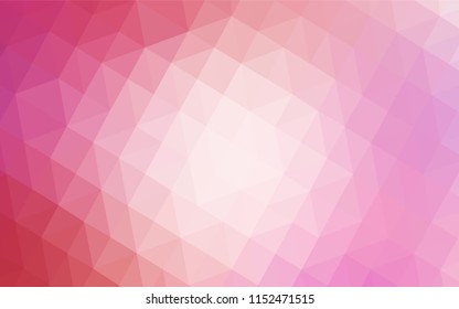 Light Pink vector shining triangular layout. Polygonal abstract illustration with gradient. New template for your brand book.