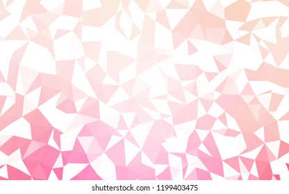 Light Pink vector shining triangular cover. Creative illustration in halftone style with triangles. Polygonal design for your web site.