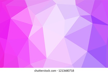 Light Pink vector shining triangular backdrop. Colorful illustration in abstract style with triangles. Template for cell phone's backgrounds.