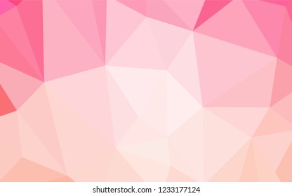 Light Pink vector shining triangular backdrop. Creative illustration in halftone style with triangles. Template for cell phone's backgrounds.