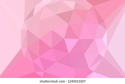 Light Pink vector shining triangular cover with a gem in a centre. Abstract illustration with an elegant triangles. Triangular pattern for your design.