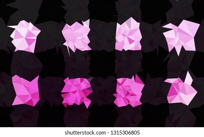 Light Pink vector shining triangular pattern. A vague abstract illustration with gradient. Elegant pattern for a brand book.