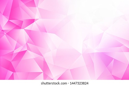 Light Pink vector shining triangular layout. Glitter abstract illustration with an elegant triangles. A new texture for your web site.