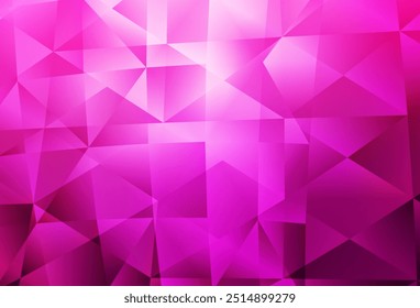 Light Pink vector shining triangular layout. Shining colorful illustration with triangles. Textured pattern for your backgrounds.