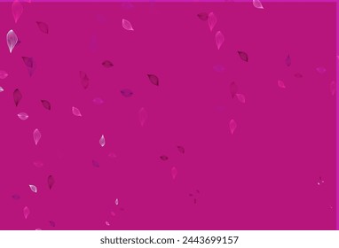Light Pink vector sketch backdrop. Creative illustration in simple style with leaves. Completely new design for your business.
