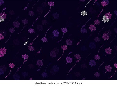 Light Pink vector sketch cover. An elegant bright illustration with leaves in Natural style. The best blurred design for your business.