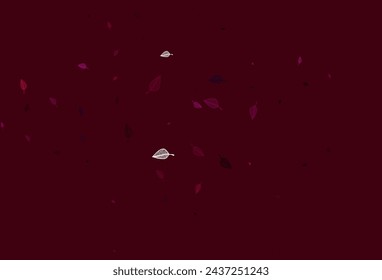 Light Pink vector sketch cover. Modern geometrical abstract illustration with leaves. Hand painted design for web, leaflet, textile.