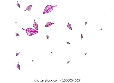 Light Pink vector sketch layout. Sketchy doodles with colorful gradient leaves. Doodle design for your web site.
