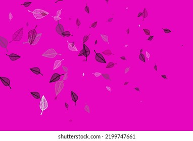 Light Pink vector sketch layout. Smart decorative design in natural style with leaves. Brand new design for your business.